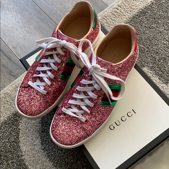 pink sparkly gucci shoes